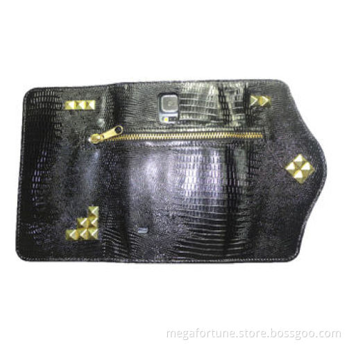 Case for Samsung Galaxy S5/9600, Made of PU + Metal, Single Bottom Leather with Hardware